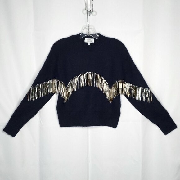 Elegant Black Sweater with Gold Accents - Picture 3 of 8